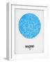 Madrid Street Map Blue-NaxArt-Framed Art Print