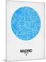 Madrid Street Map Blue-NaxArt-Mounted Art Print