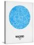 Madrid Street Map Blue-NaxArt-Stretched Canvas