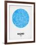 Madrid Street Map Blue-NaxArt-Framed Art Print