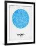 Madrid Street Map Blue-NaxArt-Framed Art Print