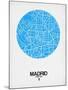 Madrid Street Map Blue-NaxArt-Mounted Art Print