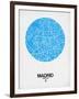 Madrid Street Map Blue-NaxArt-Framed Art Print