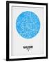 Madrid Street Map Blue-NaxArt-Framed Art Print