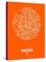 Madrid Street Map Orange-NaxArt-Stretched Canvas