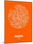 Madrid Street Map Orange-NaxArt-Mounted Art Print