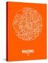 Madrid Street Map Orange-NaxArt-Stretched Canvas