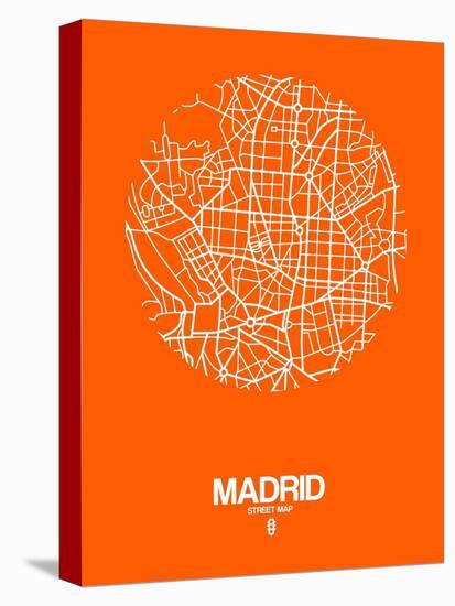 Madrid Street Map Orange-NaxArt-Stretched Canvas