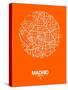 Madrid Street Map Orange-NaxArt-Stretched Canvas