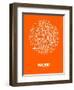 Madrid Street Map Orange-NaxArt-Framed Art Print