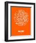 Madrid Street Map Orange-NaxArt-Framed Art Print