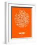 Madrid Street Map Orange-NaxArt-Framed Art Print