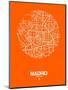 Madrid Street Map Orange-NaxArt-Mounted Art Print