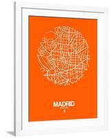 Madrid Street Map Orange-NaxArt-Framed Art Print