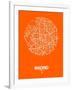 Madrid Street Map Orange-NaxArt-Framed Art Print