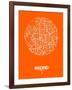 Madrid Street Map Orange-NaxArt-Framed Art Print