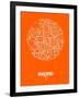 Madrid Street Map Orange-NaxArt-Framed Art Print