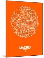 Madrid Street Map Orange-NaxArt-Mounted Art Print