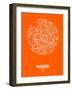 Madrid Street Map Orange-NaxArt-Framed Art Print