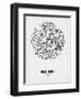 Madrid Street Map White-NaxArt-Framed Premium Giclee Print