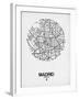 Madrid Street Map White-NaxArt-Framed Art Print