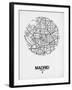 Madrid Street Map White-NaxArt-Framed Art Print