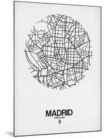 Madrid Street Map White-NaxArt-Mounted Art Print