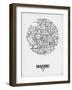 Madrid Street Map White-NaxArt-Framed Art Print