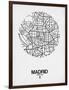 Madrid Street Map White-NaxArt-Framed Art Print