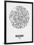 Madrid Street Map White-NaxArt-Framed Art Print