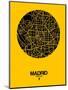 Madrid Street Map Yellow-NaxArt-Mounted Art Print