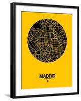 Madrid Street Map Yellow-NaxArt-Framed Art Print