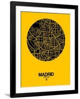 Madrid Street Map Yellow-NaxArt-Framed Art Print