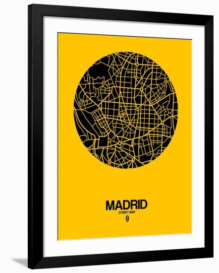 Madrid Street Map Yellow-NaxArt-Framed Art Print