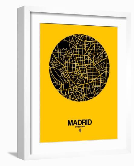 Madrid Street Map Yellow-NaxArt-Framed Art Print