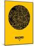 Madrid Street Map Yellow-NaxArt-Mounted Art Print