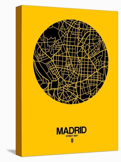 Madrid Street Map Yellow-NaxArt-Stretched Canvas