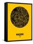 Madrid Street Map Yellow-NaxArt-Framed Stretched Canvas