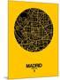 Madrid Street Map Yellow-NaxArt-Mounted Art Print