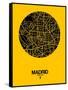 Madrid Street Map Yellow-NaxArt-Framed Stretched Canvas