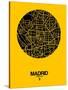 Madrid Street Map Yellow-NaxArt-Stretched Canvas