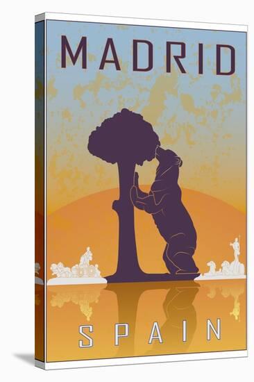 Madrid Vintage Poster-paulrommer-Stretched Canvas