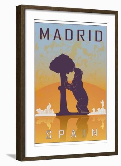 Madrid Vintage Poster-paulrommer-Framed Art Print