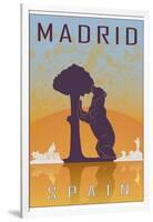 Madrid Vintage Poster-paulrommer-Framed Art Print