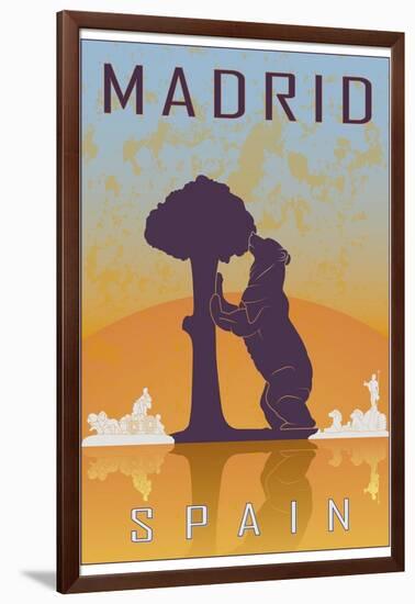 Madrid Vintage Poster-paulrommer-Framed Art Print