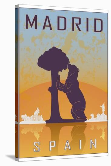 Madrid Vintage Poster-paulrommer-Stretched Canvas