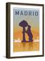 Madrid Vintage Poster-paulrommer-Framed Art Print