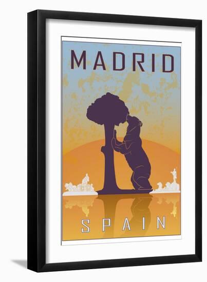 Madrid Vintage Poster-paulrommer-Framed Art Print