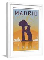 Madrid Vintage Poster-paulrommer-Framed Art Print