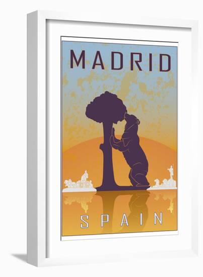 Madrid Vintage Poster-paulrommer-Framed Art Print